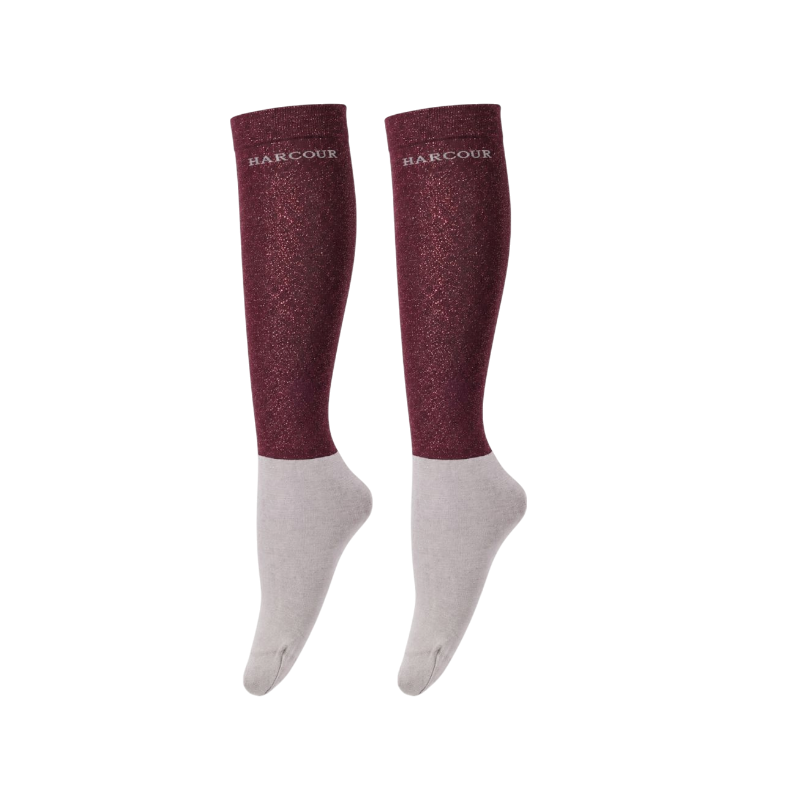 Harcour - Vaela Glitter Riding Socks Aubergine (x2)