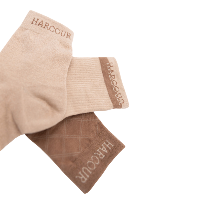 Calzini corti Cannella moka/crema (x3) - Harcour
