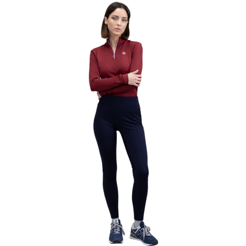 Harcour - Legging d'équitation femme polaire Pakita marine