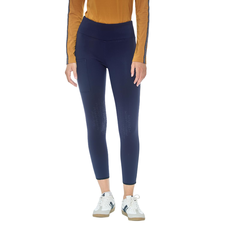 Harcour - Legging d'équitation polaire femme Lili marine