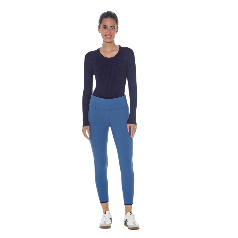 Harcour - Legging d'équitation polaire femme Lili steel blue