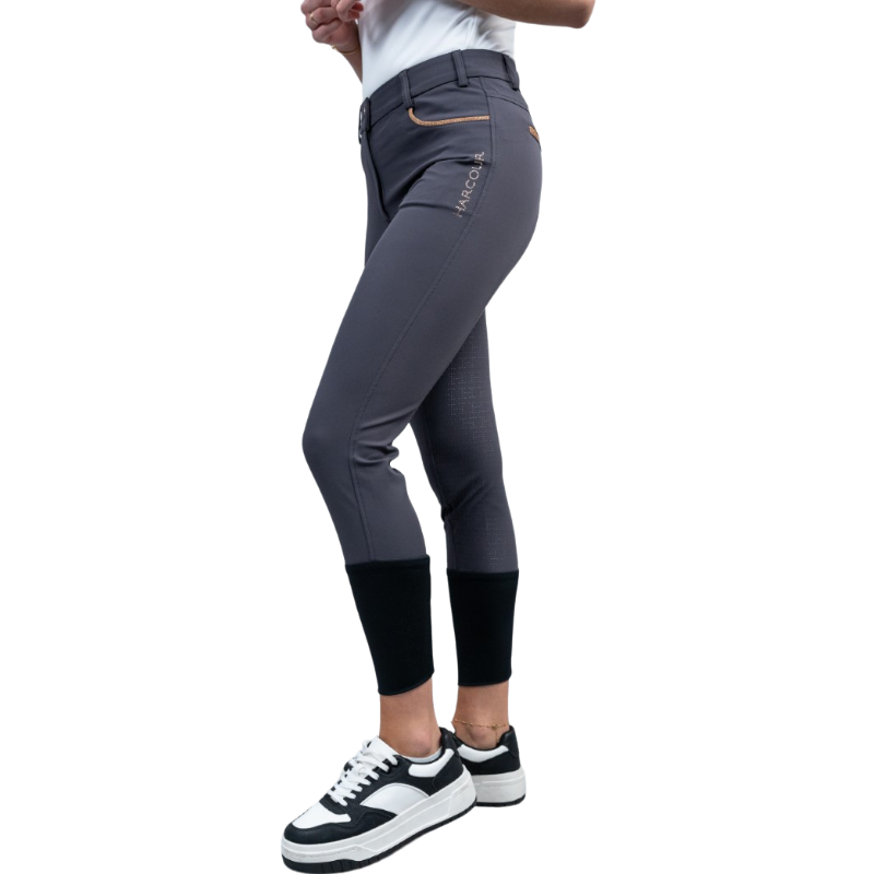 Harcour - Pantalon d'équitation femme Boogie dark grey/ rose gold