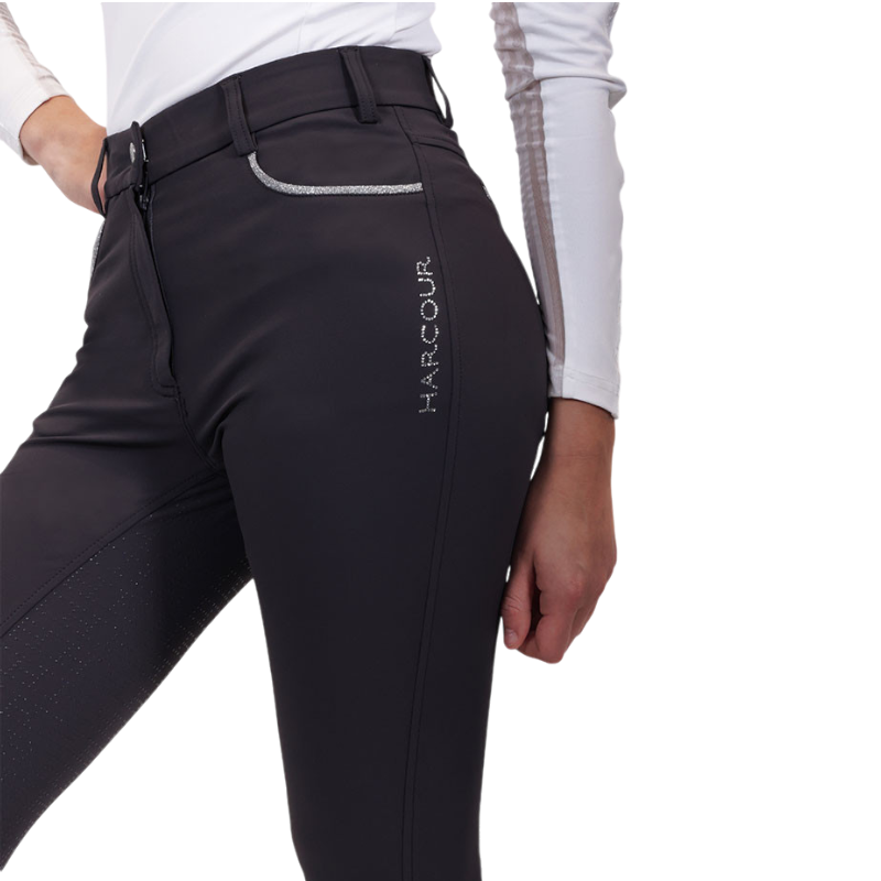 Harcour - Pantalon d'équitation femme Boogie gris foncé