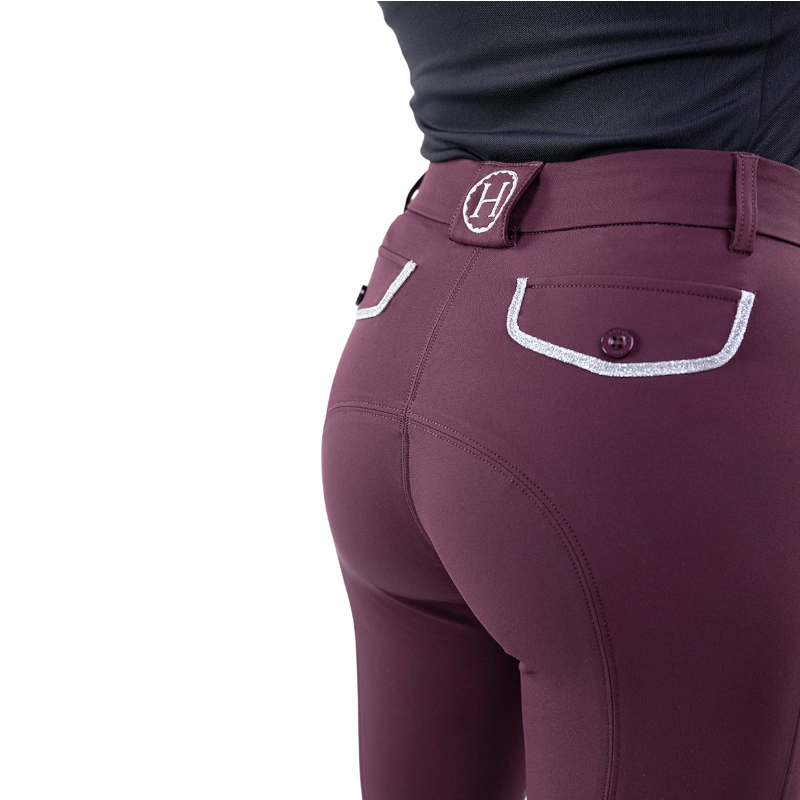 Harcour - Pantalon d'équitation femme Jaltika aubergine