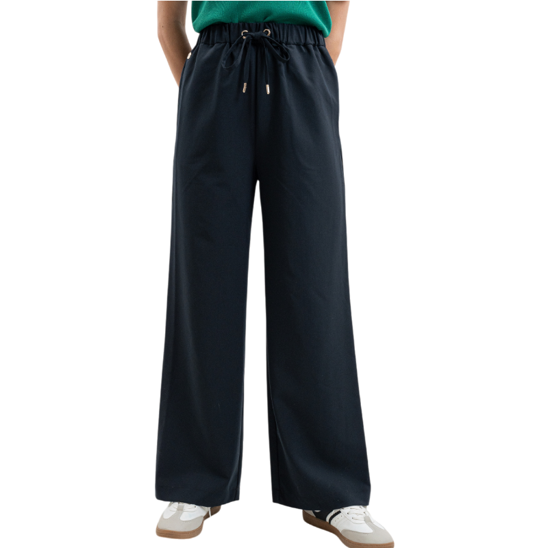 Harcour - Women's fluid paisley navy pants 