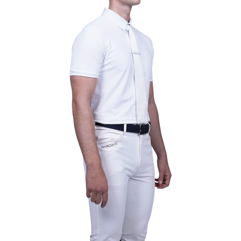 Harcour - Short sleeve men's competition polo Preston white 