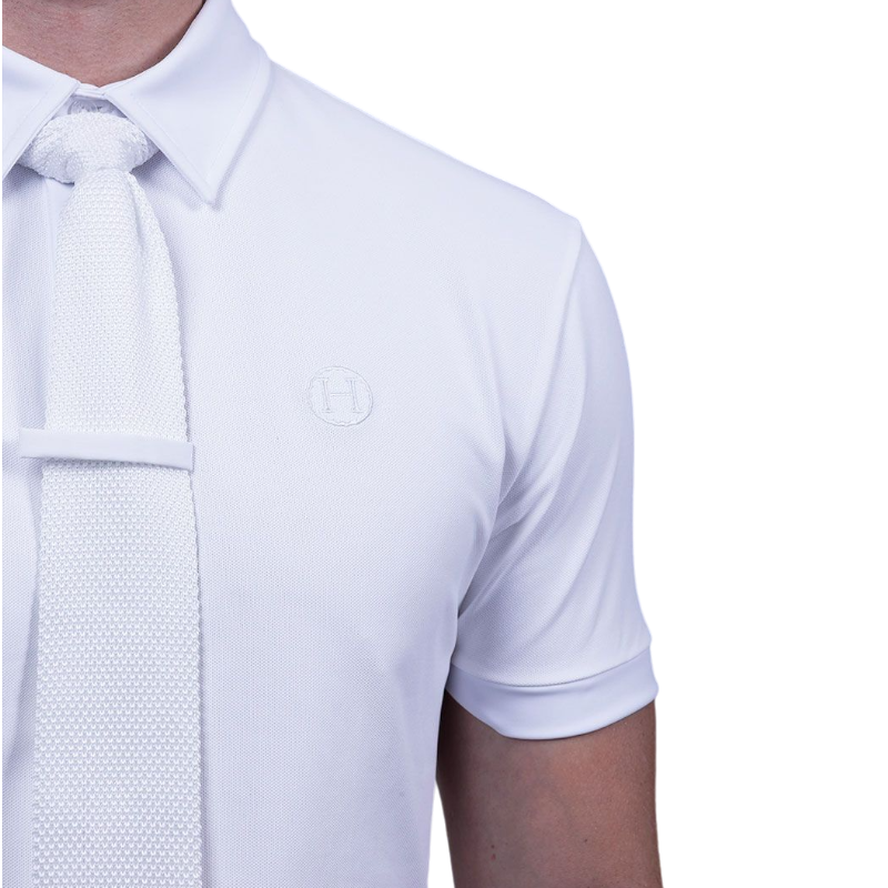 Harcour - Short sleeve men's competition polo Preston white 