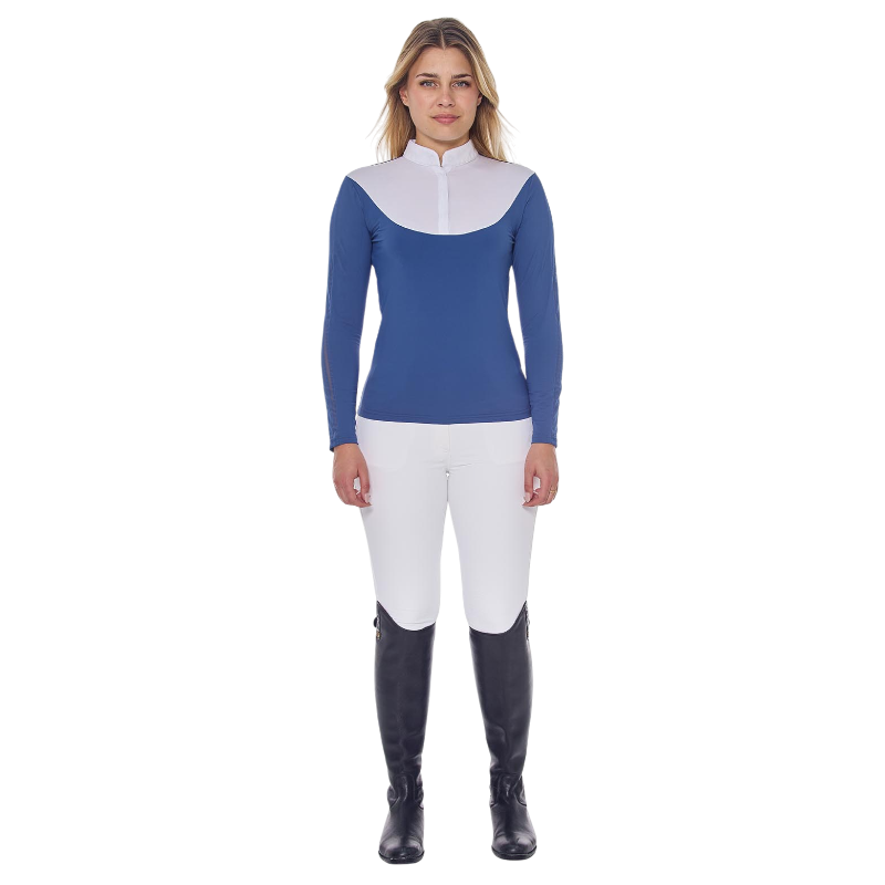 Harcour - Polo de concours manches longues femme Pannie steel blue