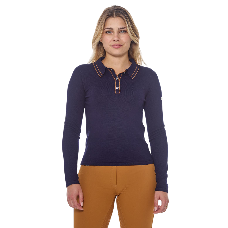 Harcour - Polo manches longues femme Popi marine