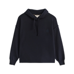 Harcour - Women's long sleeve hooded sweatshirt Plume marine | - Ohlala