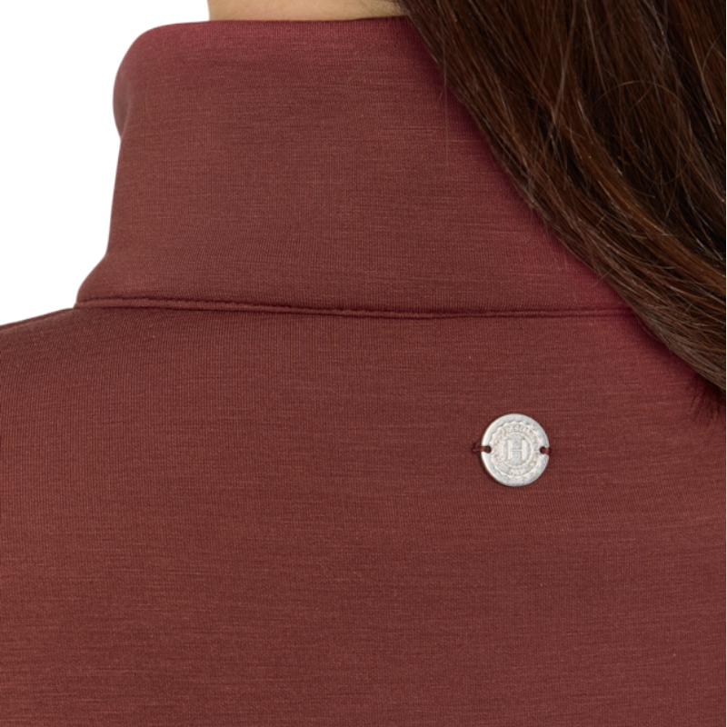 Harcour - Cassandre Women's Wine Long-Sleeve Half-Zip Sweatshirt