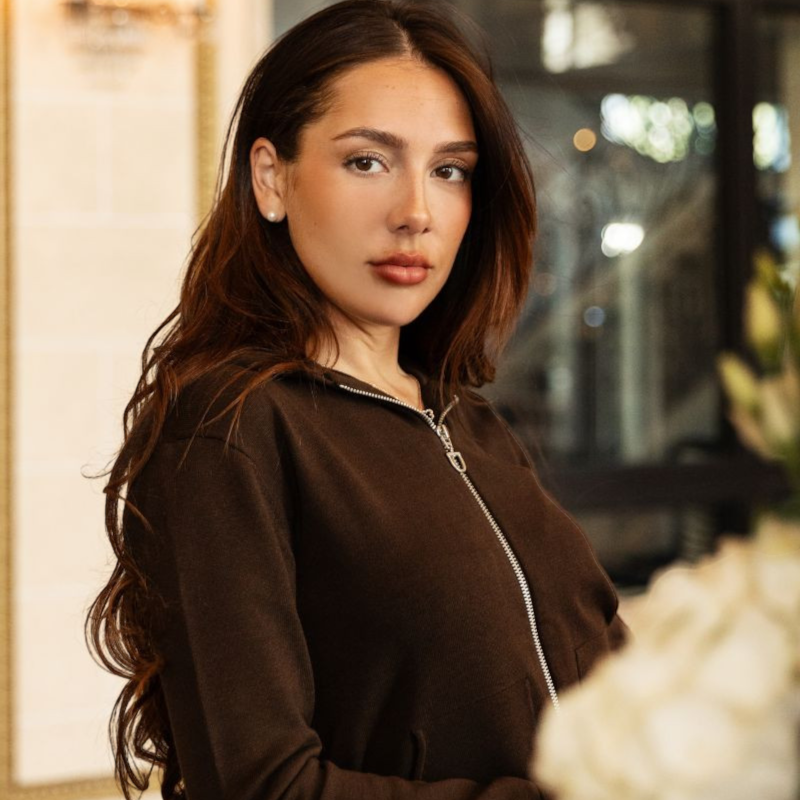Harcour - Sweat manches longues zippé femme Amelie cacao