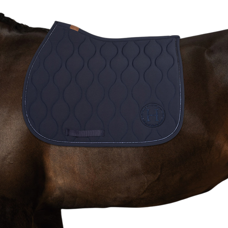 Ivana Navy Saddle Pad - Harcour