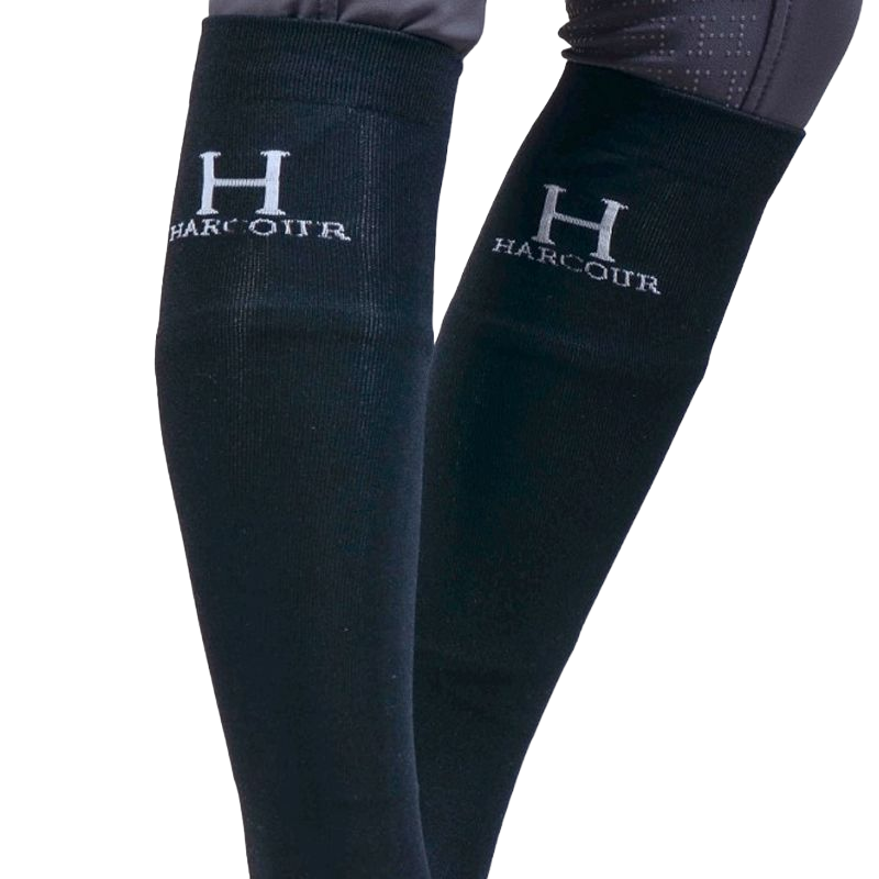 Harcour - Chaussettes d'équitation Badminton Noir (x2) | - Ohlala