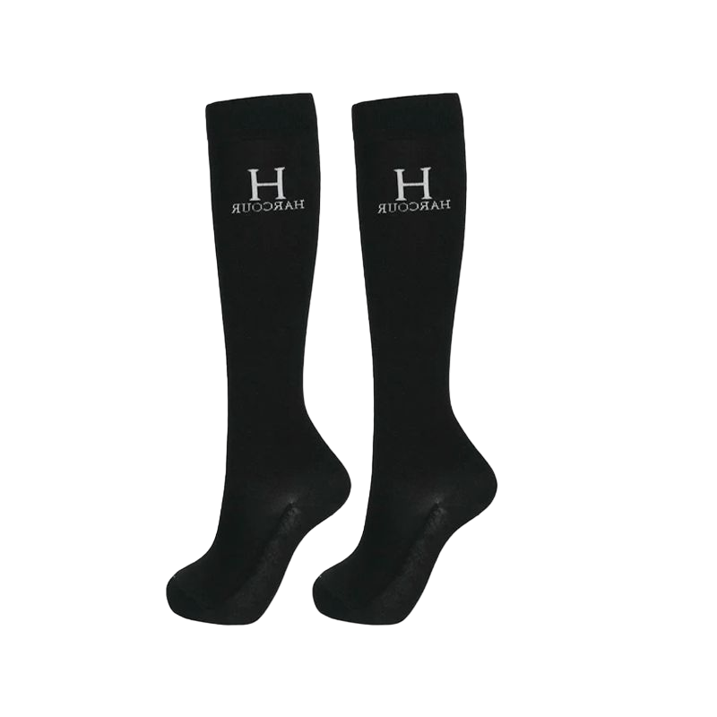 Harcour - Chaussettes d'équitation Hickstead noir (x1)