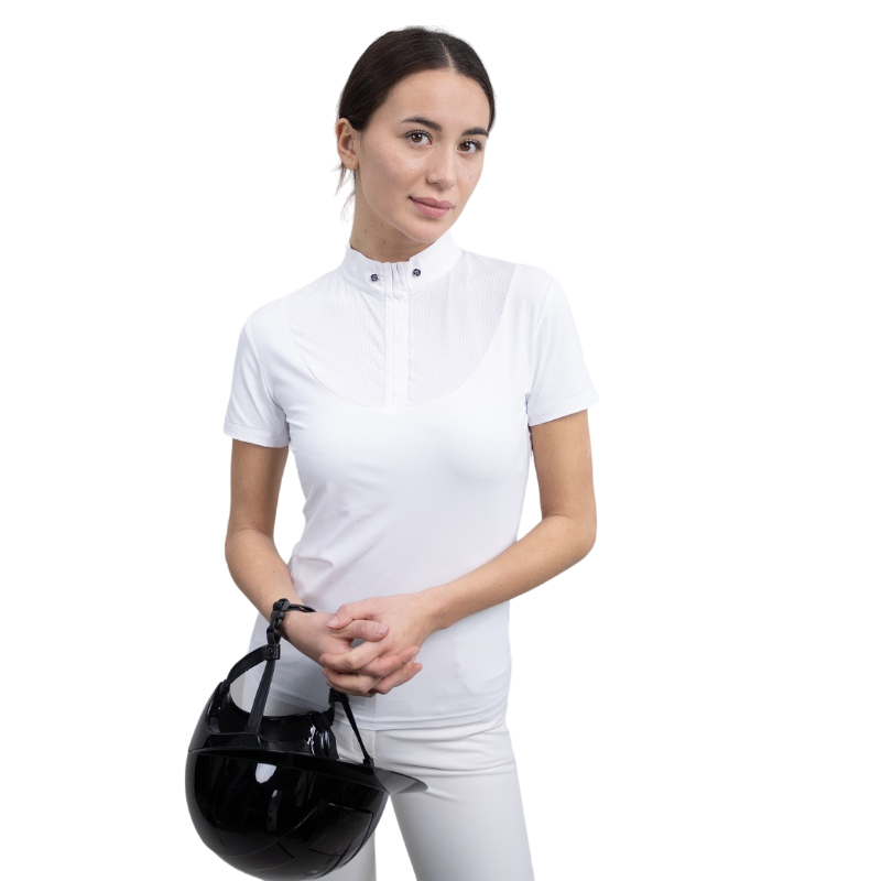 Harcour - Polo manches courtes technique femme Pirma blanc | - Ohlala