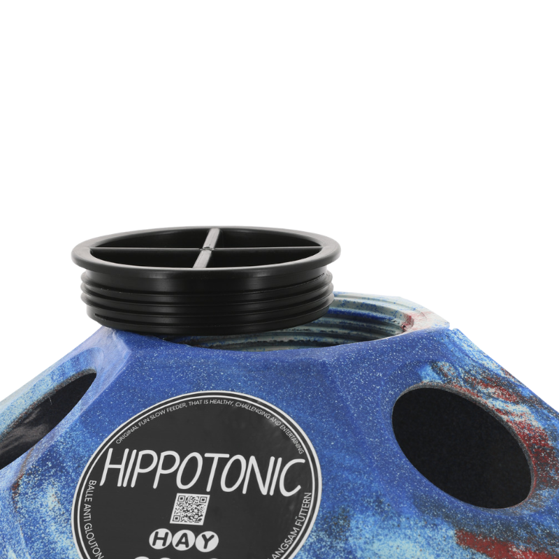 Hippotonic - Balle de jeu/ foin pour chevaux anti-gluton tricolore