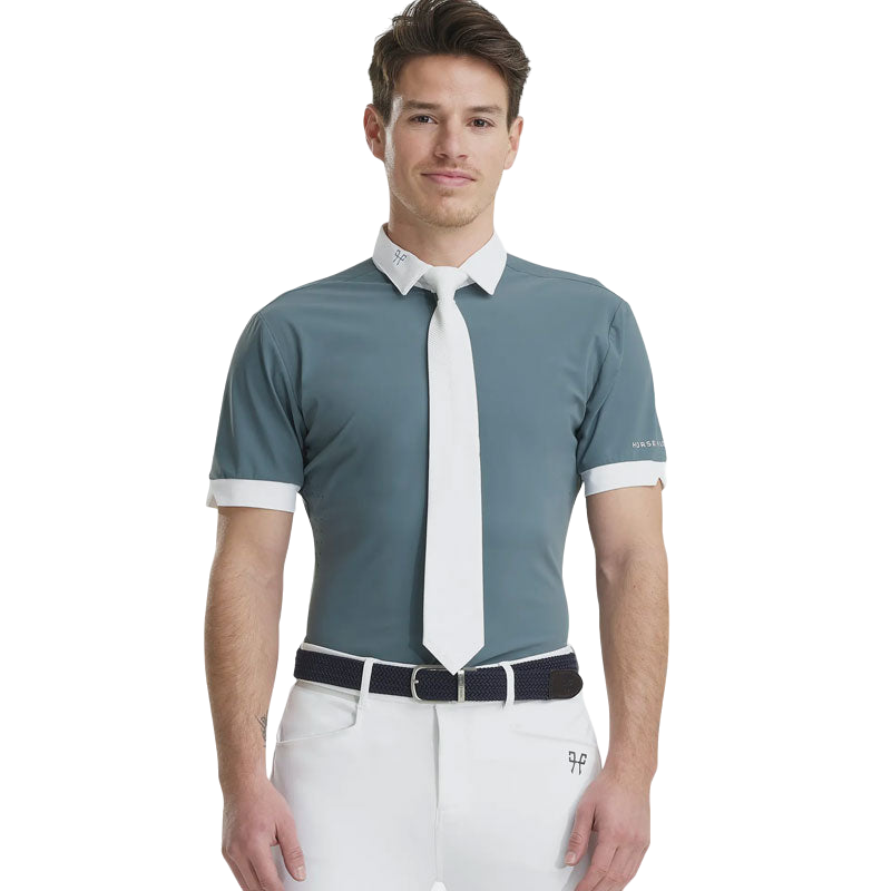 Horse Pilot - Chemise manches courtes homme Aerolight bleu ciel