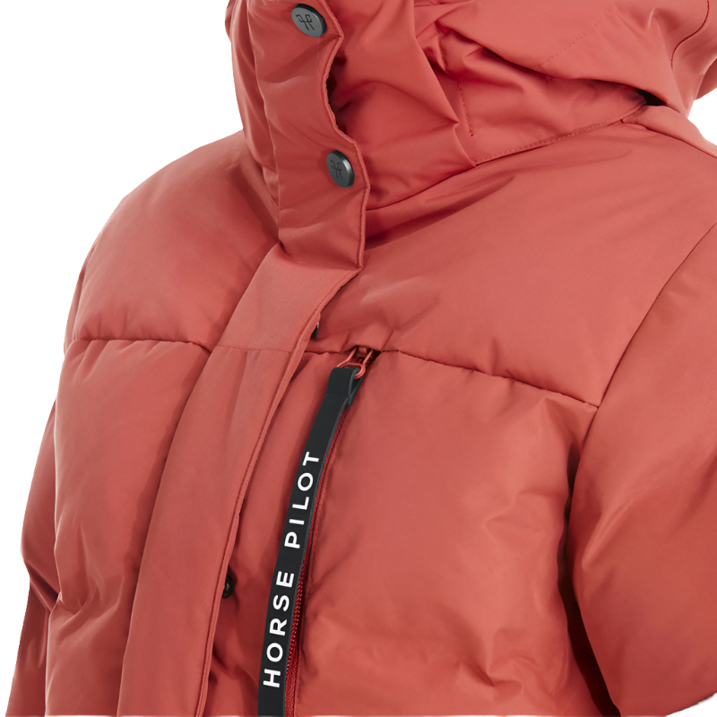 Horse Pilot - Women's long-sleeved down jacket Fahrenheit terracotta