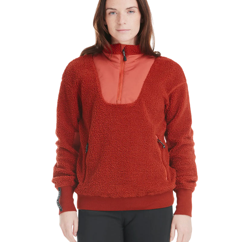 Horse Pilot - Sherpa terracotta women's long-sleeved sweater