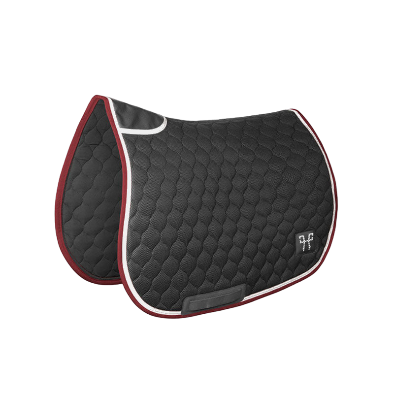 Horse Pilot - Tapis de selle mesh noir/ rouge | - Ohlala