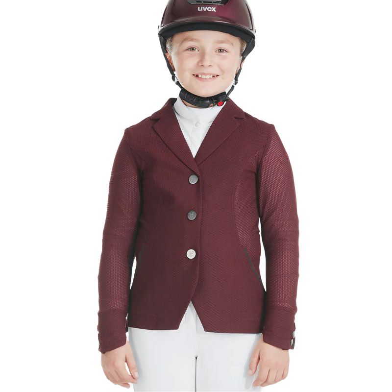 Horse Pilot - Girls' burgundy Aeromesh competition jacket