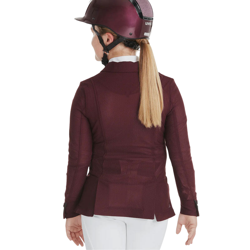 Horse Pilot - Girls' burgundy Aeromesh competition jacket