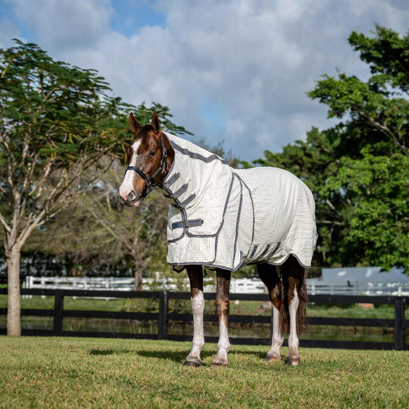 Horseware - Rambo Protector Fieldsafe Plus fly-repellent shirt silver/navy/white/beige 