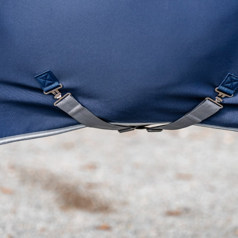 Horseware - Amigo Jersey Integrated navy/titanium grey/silver drying sheet | - Ohlala