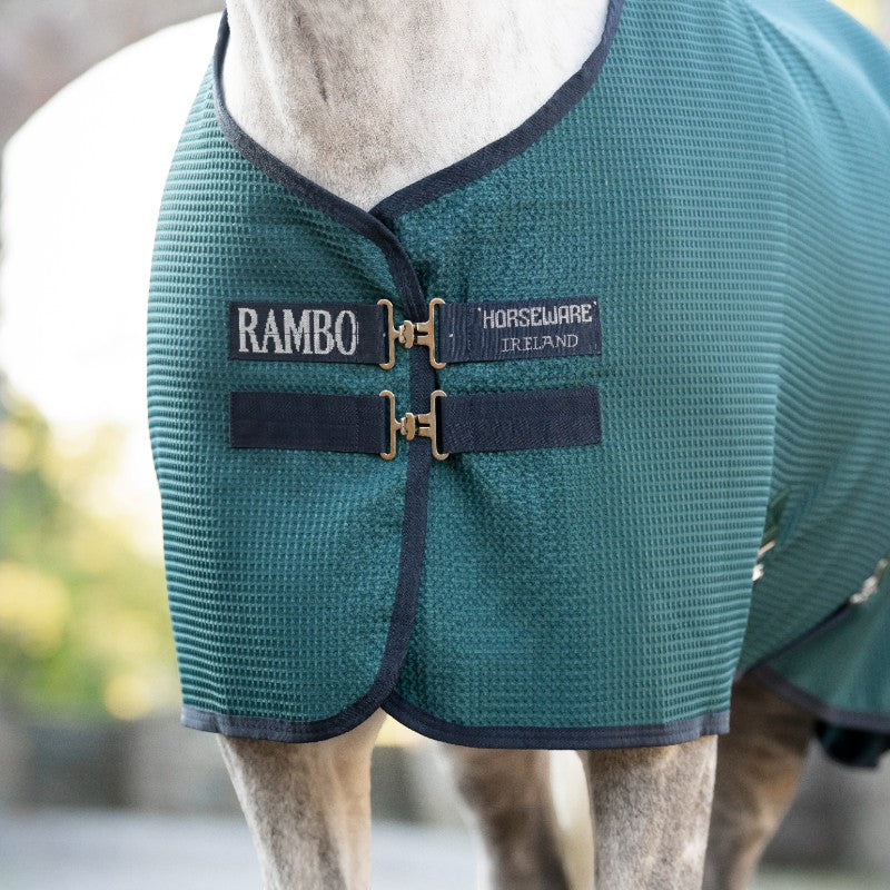 Horseware - Tappeto asciugante Rambo Techni Waffle dynasty green/ marine/ argent | - Ohlala