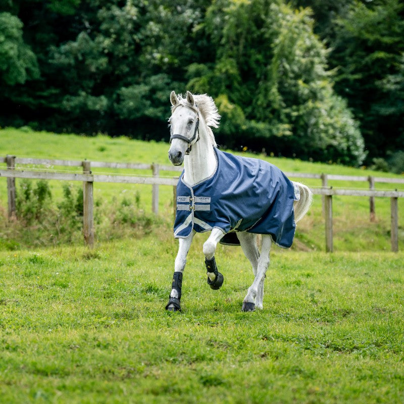 Horseware - Couverture d'extérieur Amigo Bravo 12 Original marine/ titanium grey/ argent 250g | - Ohlala