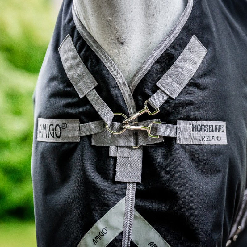 Horseware - Couverture d'extérieur Amigo Bravo 12 Plus Bundle noir/ titanium grey/ argent (50g + 100g + 200g)