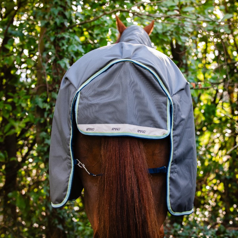 Horseware - Couverture d'extérieur Amigo Bravo 12 Plus shadow/ marine/ blue haze 400g | - Ohlala