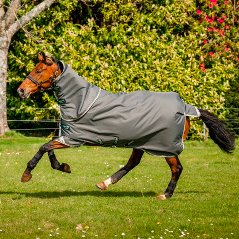 Horseware - Couverture d'extérieur Amigo Bravo 12 Plus shadow/ marine/ lime 250g