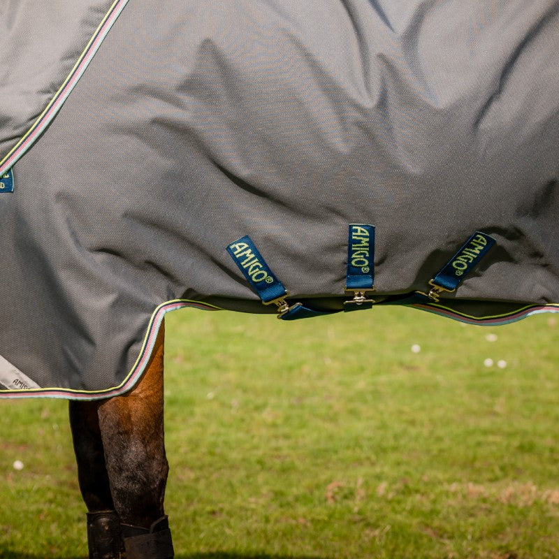 Horseware - Derka zewnętrzna Amigo Bravo 12 Plus shadow/ granatowy/ limonkowy 250g | - Ohlala