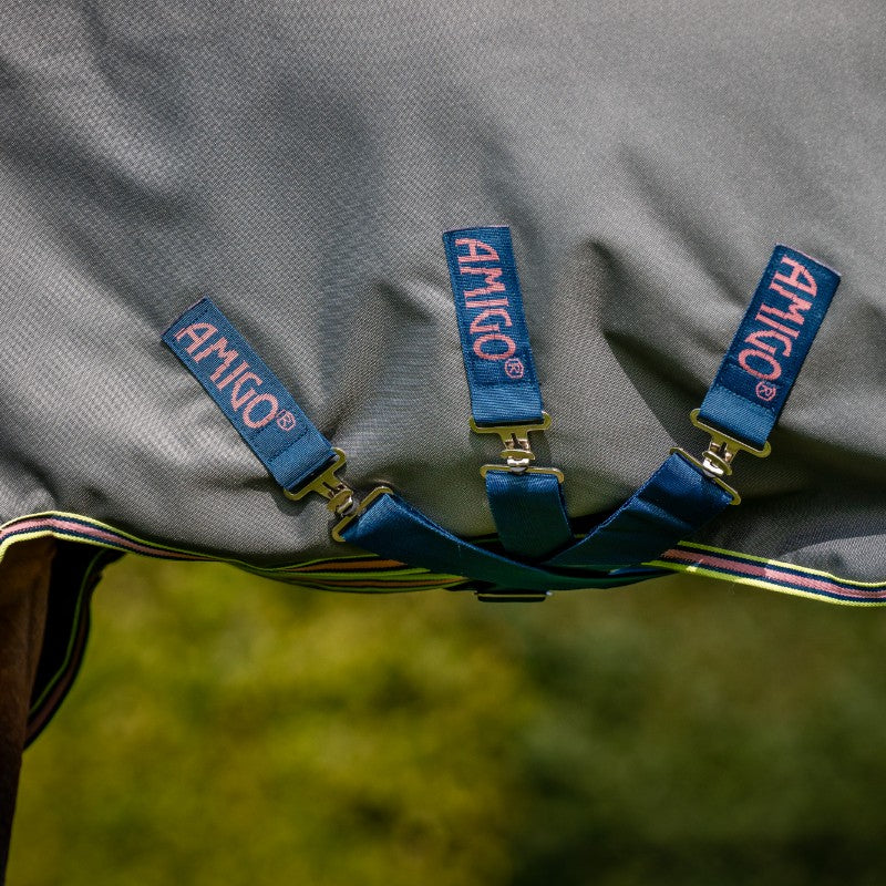 Horseware - Couverture d'extérieur Amigo Bravo 12 Plus shadow/ marine/ rose 0g | - Ohlala