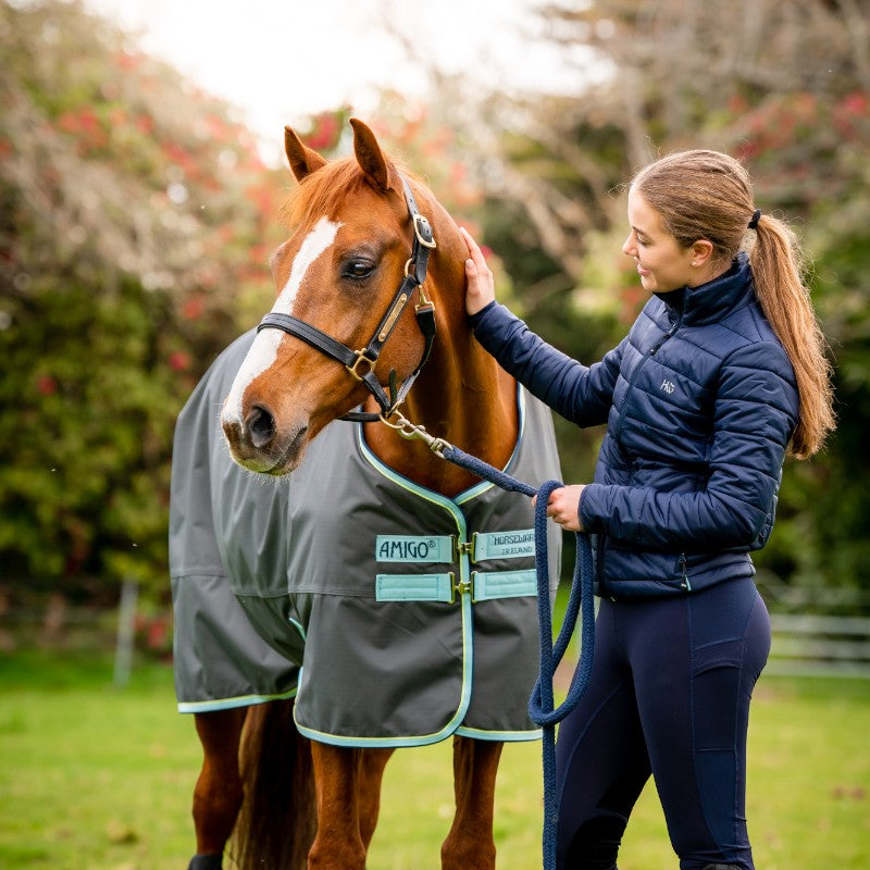 Horseware - Couverture d'extérieur Amigo Hero Ripstop shadow/ bluehaze/ marine 50g | - Ohlala
