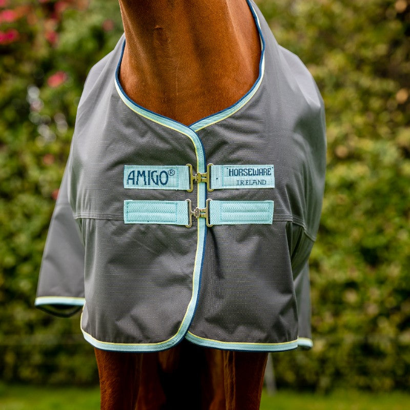 Horseware - Couverture d'extérieur Amigo Hero Ripstop shadow/ bluehaze/ marine 50g | - Ohlala