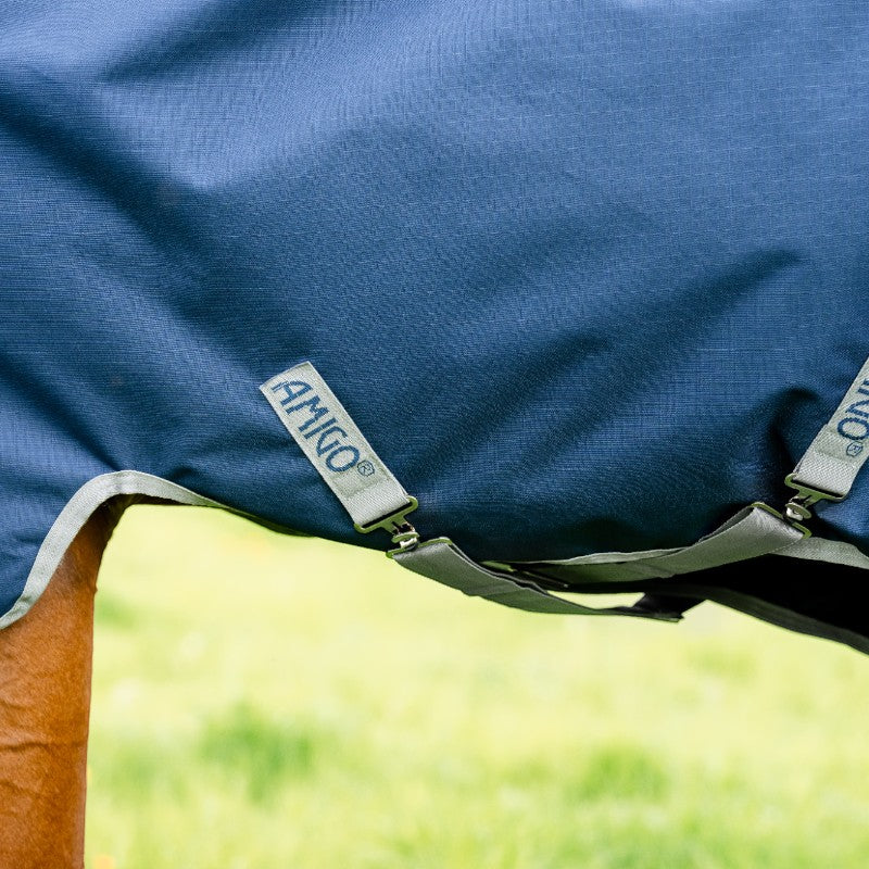 Horseware - Couverture d'extérieur Amigo Ripstop 900 Plus marine/ titanium grey 100g