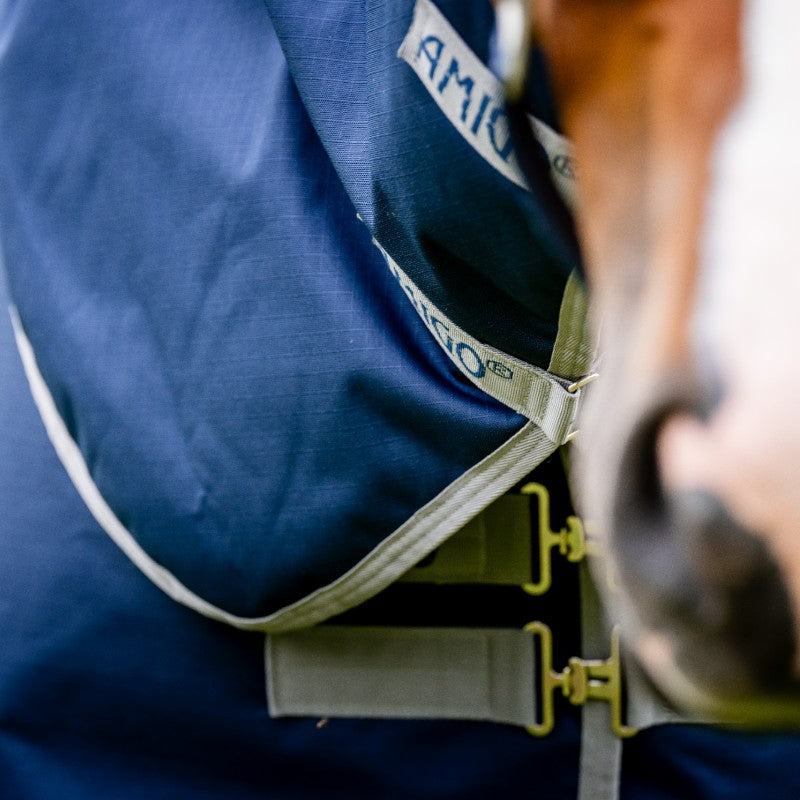 Horseware - Couverture d'extérieur Amigo Ripstop 900 Plus marine/ titanium grey 100g
