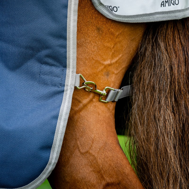 Horseware - Manta de exterior Amigo Turnout marino/ titanium grey/ plata 50g | - Ohlala