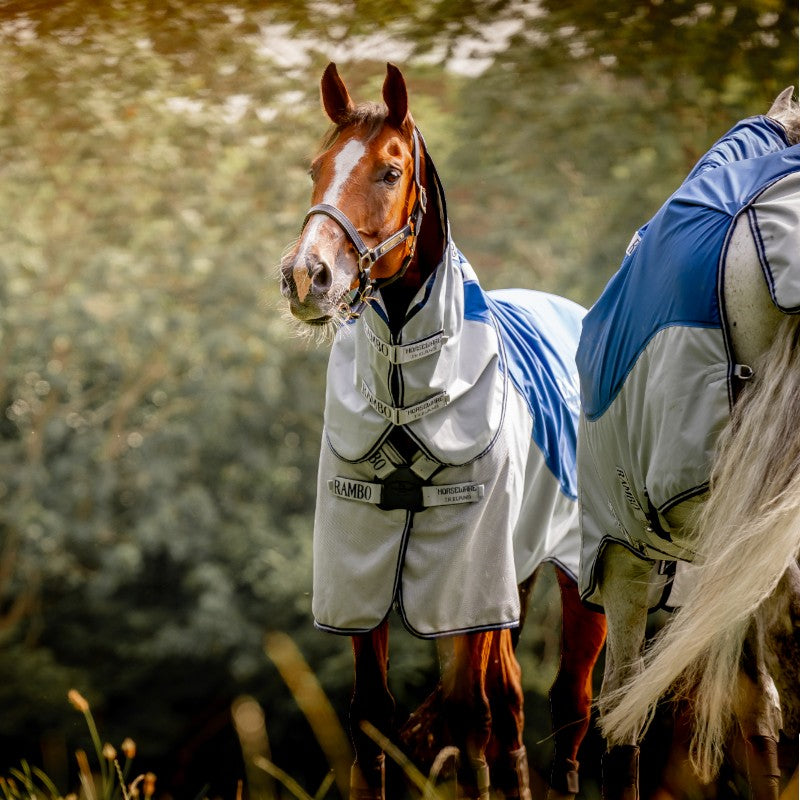 Horseware - Rambo Autumn Series buitendeken marine/grijs 0g | - Ohlala
