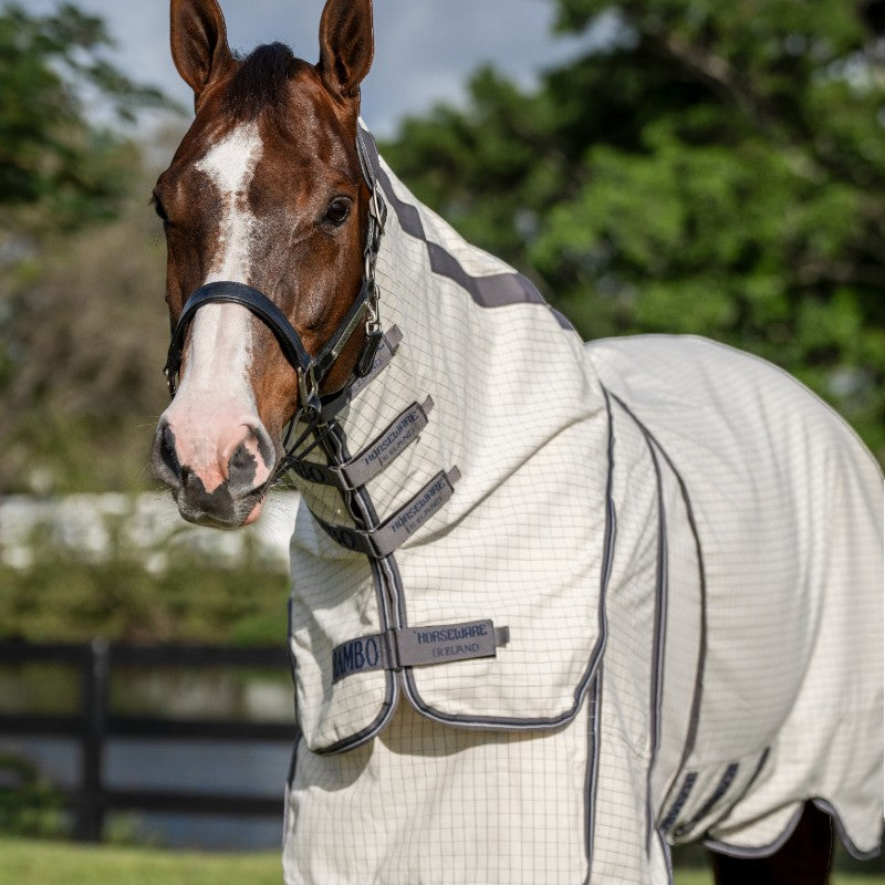 Horseware - Derka outdoorowa Rambo Optimo Supreme Summer marine check/ thunderstorm grey/ argent 0g | - Ohlala