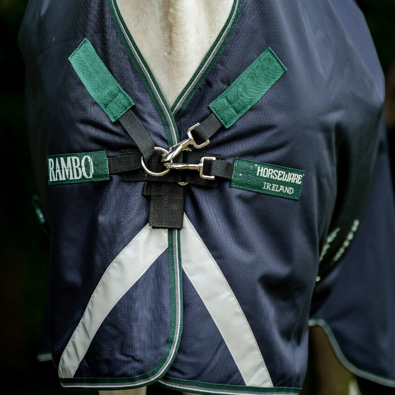 Horseware - Couverture d'extérieur Rambo Wug marine/ hunter green/ argent 200g