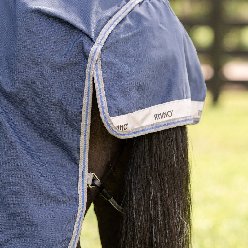 Horseware - Derka zewnętrzna Rhino Turnout VL granatowy/ titanium grey/ classic blue 250g | - Ohlala