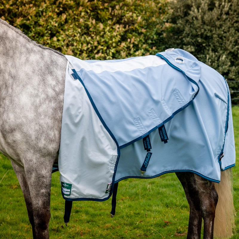 Horseware - Couverture d'extérieur anti-uv Amigo Ripstop Hoody azure blue/ marine/ bleu éléctrique | - Ohlala