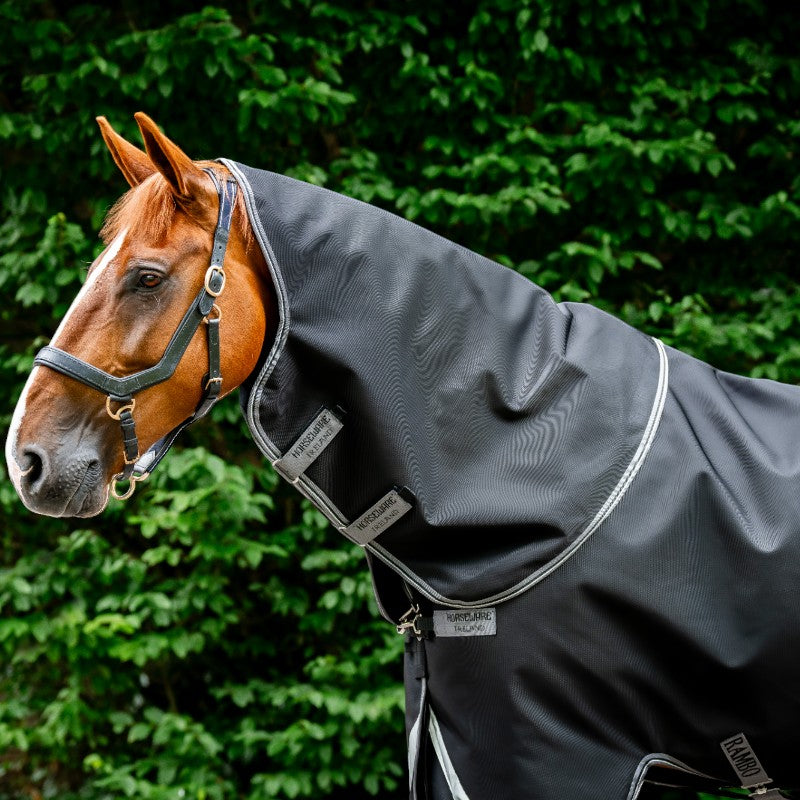 Horseware - Couvre-cou Rambo Supreme noir/ thunderstorm grey/ argent 0g