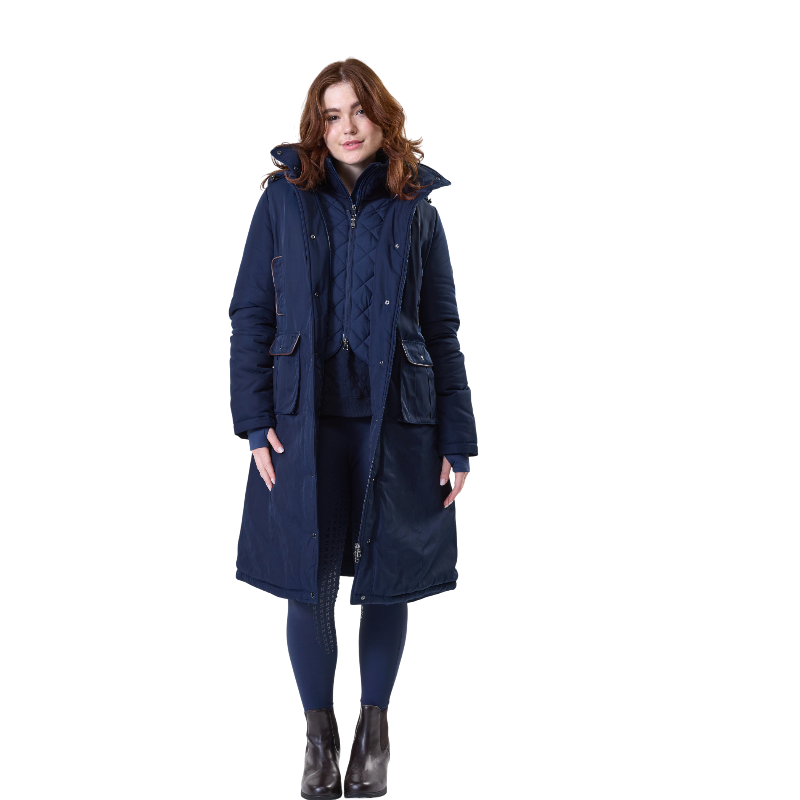 Horseware - Women's long sleeve coat Newmarket navy | - Ohlala