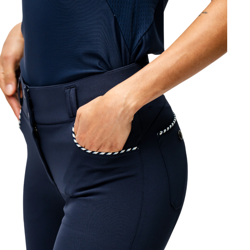 Horseware - Damskie spodnie jeździeckie Newmarket Mid Rise marine | - Ohlala