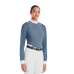 Horse Pilot - Women's long sleeve show shirt Aerolight vintage indigo | - Ohlala